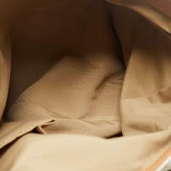 Pre Owned Coach White/Brown Canvas and Leather Large Soho Hobo