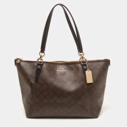 Coach Brown Signature Coated Canvas Ava Tote