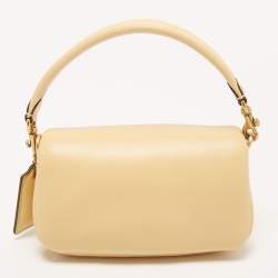 Pre Owned Coach Beige Leather Tabby Pillow 18 Shoulder Bag