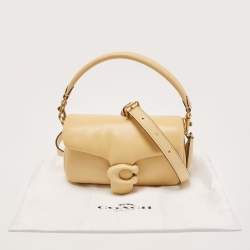 Pre Owned Coach Beige Leather Tabby Pillow 18 Shoulder Bag