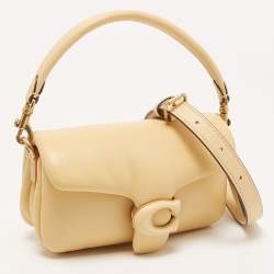 Pre Owned Coach Beige Leather Tabby Pillow 18 Shoulder Bag