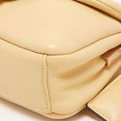 Pre Owned Coach Beige Leather Tabby Pillow 18 Shoulder Bag