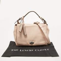 Pre Owned Coach Pink Leather Legacy Romy Top Handle Bag