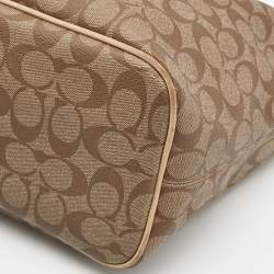 Coach Beige Signature Coated Canvas Park Metro Shopper Tote