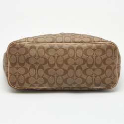 Coach Beige Signature Coated Canvas Park Metro Shopper Tote