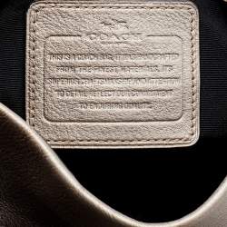 Pre Owned Coach Metallic Beige Pebbled Leather Edie 31 Shoulder Bag