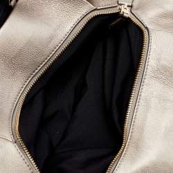 Pre Owned Coach Metallic Beige Pebbled Leather Edie 31 Shoulder Bag