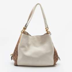 Coach Ivory Brown Siganature Coated Canvas and Leather Dalton 31