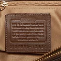 Coach Brown/Multicolor Leather and Canvas Patchwork Satchel