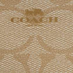 Coach Beige/Pink Signature Coated Canvas and Leather Zip Card Holder