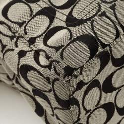 Pre Owned Coach Black/Grey Signature Canvas and Leather Penelope Tote