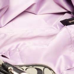 Pre Owned Coach Black/Grey Signature Canvas and Leather Penelope Tote