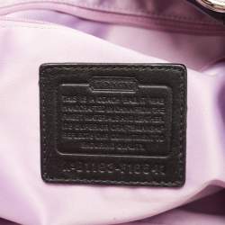 Pre Owned Coach Black/Grey Signature Canvas and Leather Penelope Tote