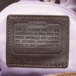 Pre Owned Coach Brown/Beige Signature Canvas and Leather Shoulder Bag