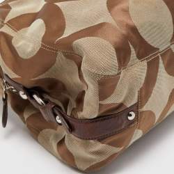 Pre Owned Coach Brown/Beige Signature Canvas and Leather Shoulder Bag