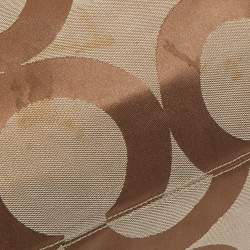 Pre Owned Coach Brown/Beige Signature Canvas and Leather Shoulder Bag