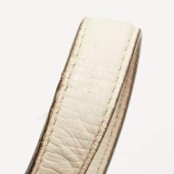 Pre Owned Coach White/Beige Op Art Canvas Madison Maggie Shoulder Bag