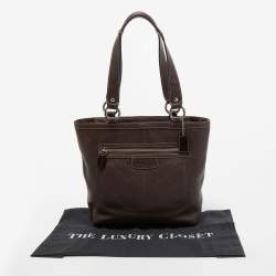 Pre Owned Coach Dark Brown Leather Penelope Tote