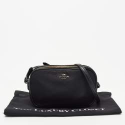 Coach Black Leather Sadie Camera Crossbody Bag