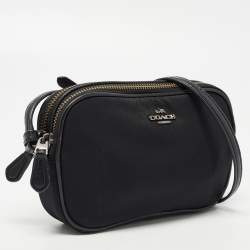 Coach Black Leather Sadie Camera Crossbody Bag