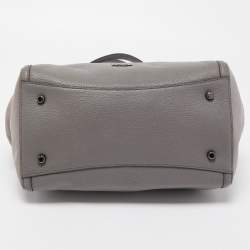 Pre Owned Coach Grey Leather and Suede Turnlock Edie Carryall Tote