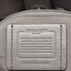 Pre Owned Coach Grey Leather and Suede Turnlock Edie Carryall Tote