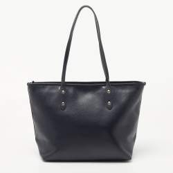Pre Owned Coach Blue Leather City Top Zip Tote
