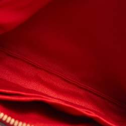 Pre Owned Coach Red Leather Zip Wristlet Clutch