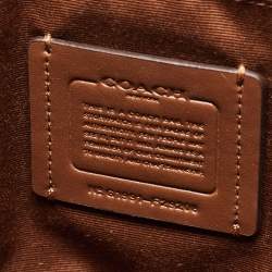 مملوكة مسبقًا Coach Brown Signature Coated Canvas and Leather Top Zip Tote