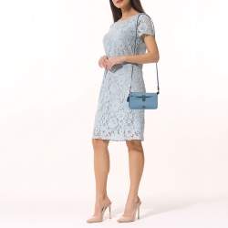 Coach Two Tone Blue Leather Noa Pop Up Crossbody Bag