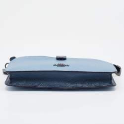Coach Two Tone Blue Leather Noa Pop Up Crossbody Bag