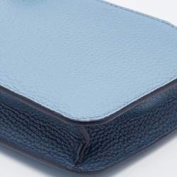 Coach Two Tone Blue Leather Noa Pop Up Crossbody Bag