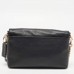 Pre Owned Coach Black Leather Crosstown Turnlock Crossbody Bag