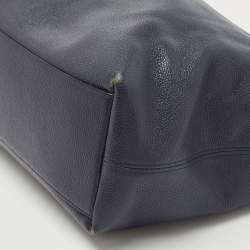 Pre Owned Coach Navy Blue Leather Sophia Chain Tote