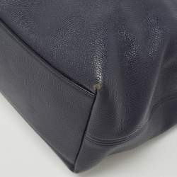 Pre Owned Coach Navy Blue Leather Sophia Chain Tote