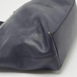 Pre Owned Coach Navy Blue Leather Sophia Chain Tote