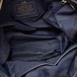 Pre Owned Coach Navy Blue Leather Sophia Chain Tote