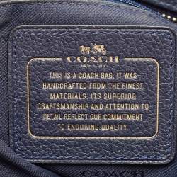 Pre Owned Coach Navy Blue Leather Sophia Chain Tote