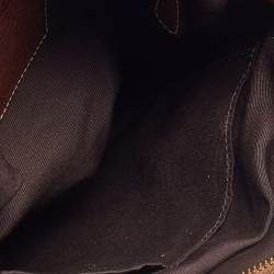 Pre Owned Coach Brown/Beige Signature Canvas, Suede and Leather Crossbody Bag