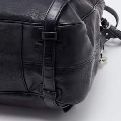 Pre Owned Coach Black Leather Straps Satchel
