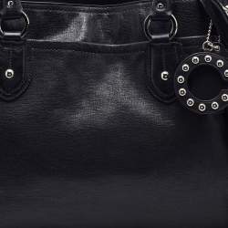 Pre Owned Coach Black Leather Straps Satchel