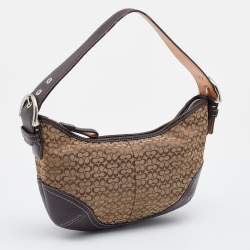 Coach Beige/Brown Signature Canvas and Leather Soho Hobo