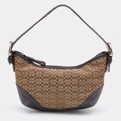 Coach Beige/Brown Signature Canvas and Leather Soho Hobo