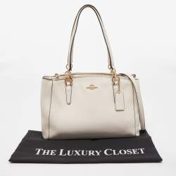 Pre Owned Coach Off White Leather Christie Carryall Satchel