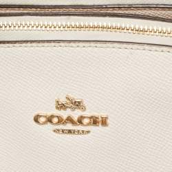 Pre Owned Coach Off White Leather Christie Carryall Satchel