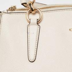Pre Owned Coach Off White Leather Christie Carryall Satchel