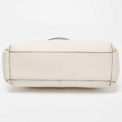 Pre Owned Coach Off White Leather Christie Carryall Satchel