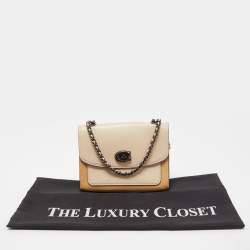 Pre Owned Coach Beige Leather Parker Crossbody Bag