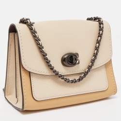 Pre Owned Coach Beige Leather Parker Crossbody Bag