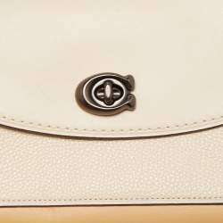 Pre Owned Coach Beige Leather Parker Crossbody Bag